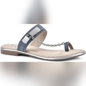 Zoria Sandal by Cliffs By White Mountain in Denim Color